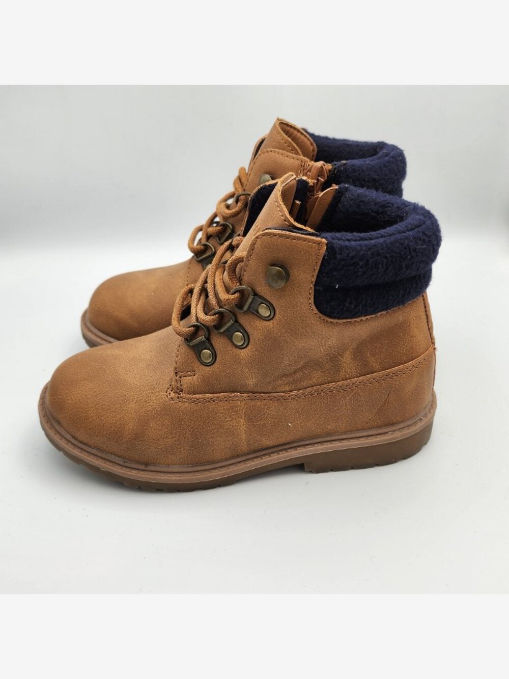 Tan Lace-Up Nautica Ankle Boots | Kid's 10 - Picture 4 of 15